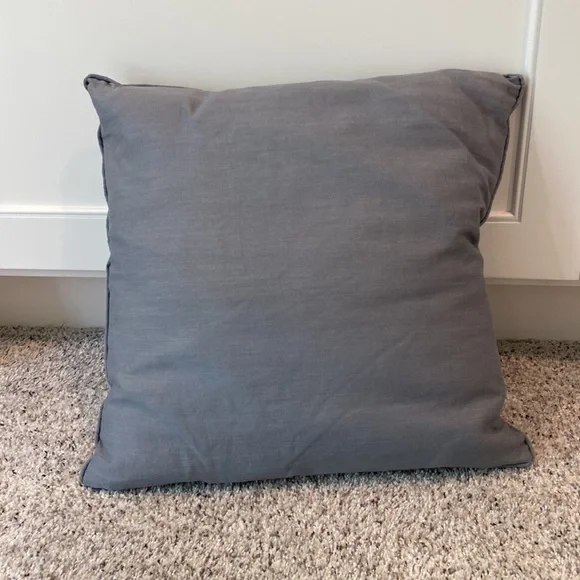 16x16 accent pillow decor floral throw gray white - Picture 2 of 2